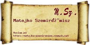 Matejko Szemirámisz névjegykártya